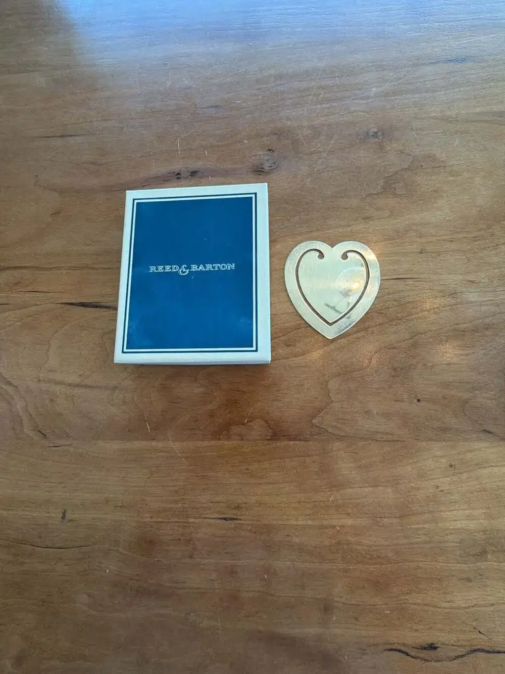 Reed & Barton Silver Plated Heart Page Marker Bookmark in Original Box